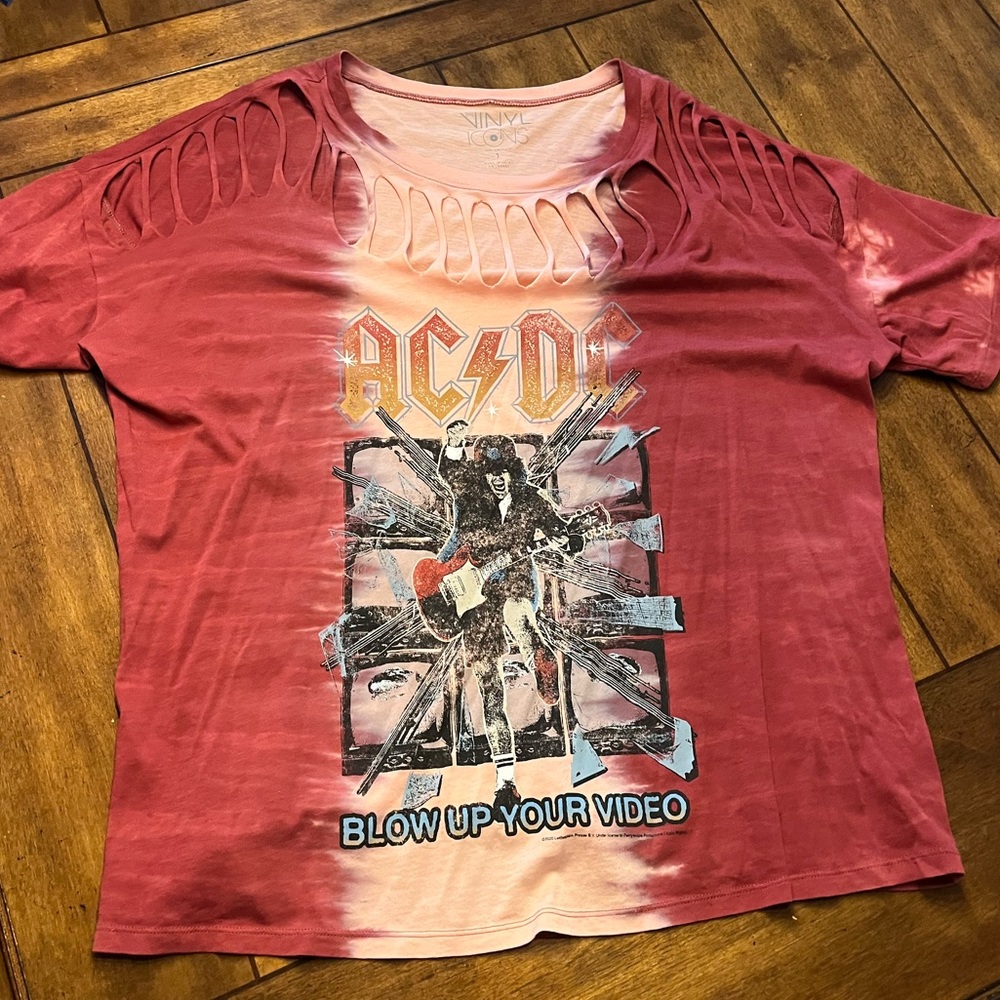 AC/DC Cutout Tie-Dye Shirt - Torrid